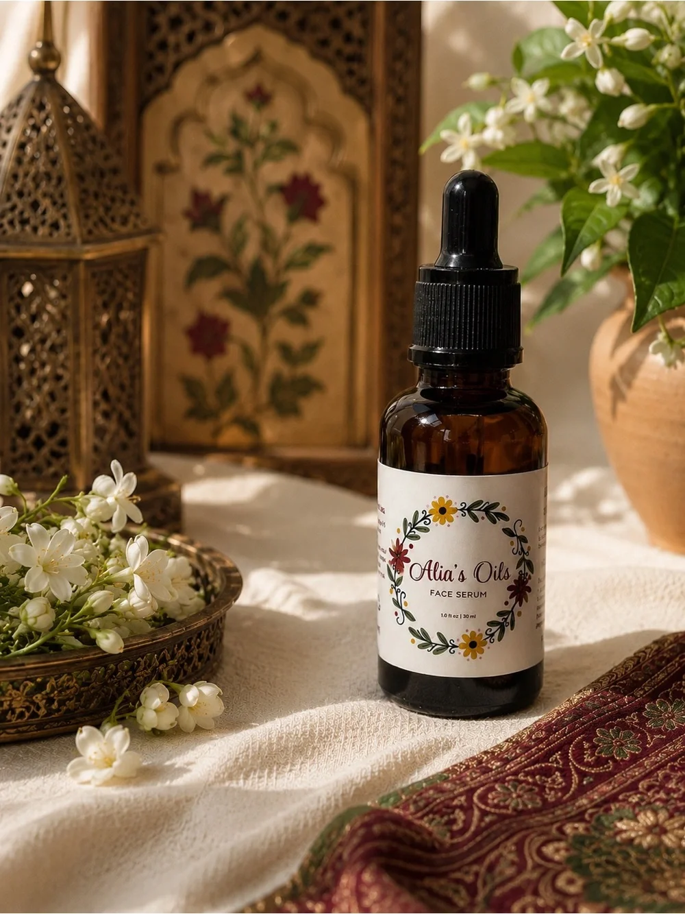 Face Serum – Amber Bottle with Black Dropper (Brown)